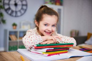 Cute girl Kid Learning Banner